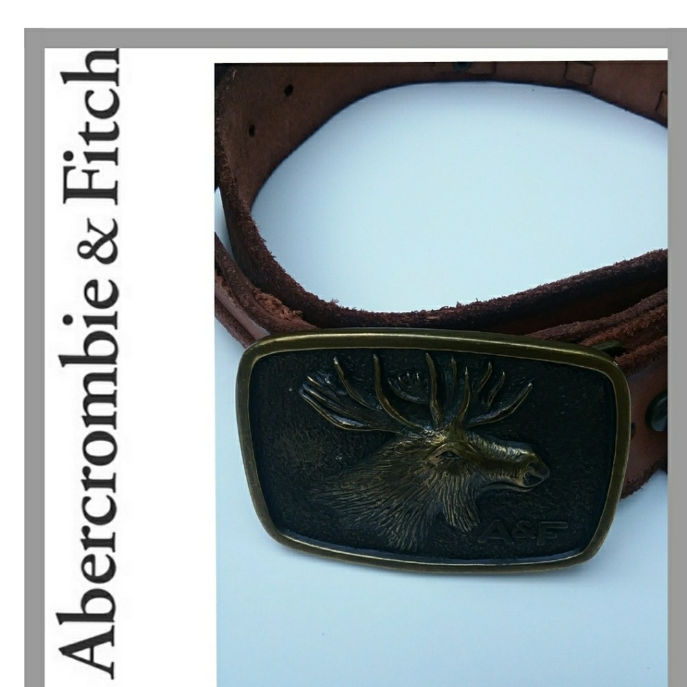 A & F Theodore Roosevelt Moose Brass Buckle Belt
